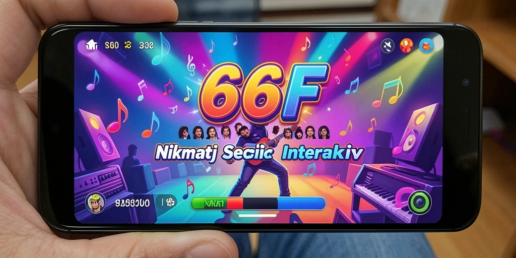 Tampilan antarmuka 666F saat bermain musik interaktif.