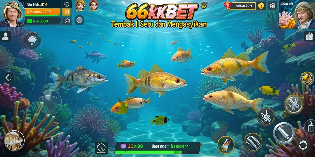Screenshot gameplay 66KBET menampilkan aksi seru dalam Tembak Ikan.