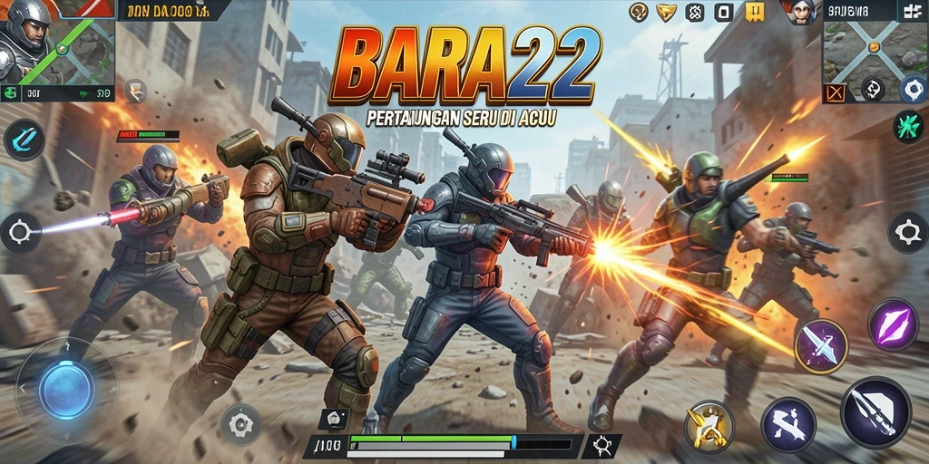 Screenshot utama menampilkan pertarungan seru di BARA22.