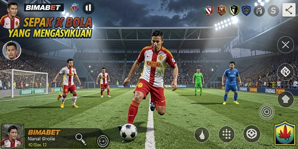 Tampilan gameplay BIMABET dengan aksi penuh emosi di lapangan.
