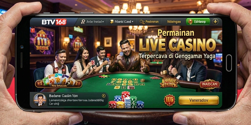 Gameplay BTV168 yang menarik dengan dealer langsung dan suasana casino.