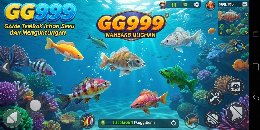 Menampilkan gameplay seru dalam menembak ikan di GG999.