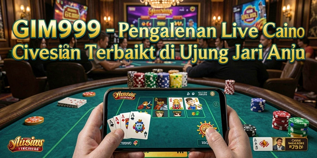 Screenshot GIM999 menunjukkan dealer profesional dan suasana permainan Live Casino.