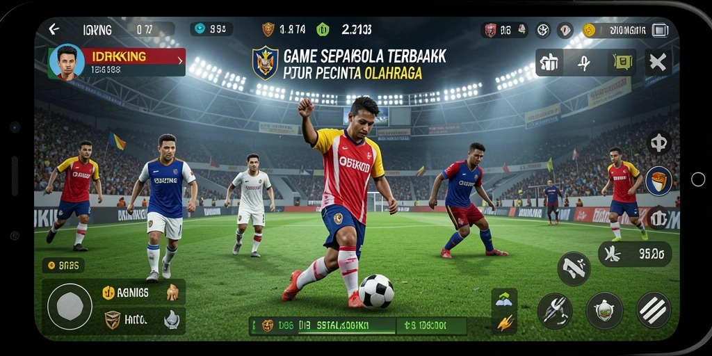 Screenshot gameplay IDRKING dengan aksi menegangkan di lapangan.