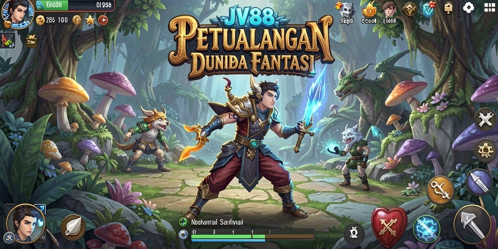 Screenshot JV88 menampilkan aksi pertarungan menegangkan di dunia RPG.