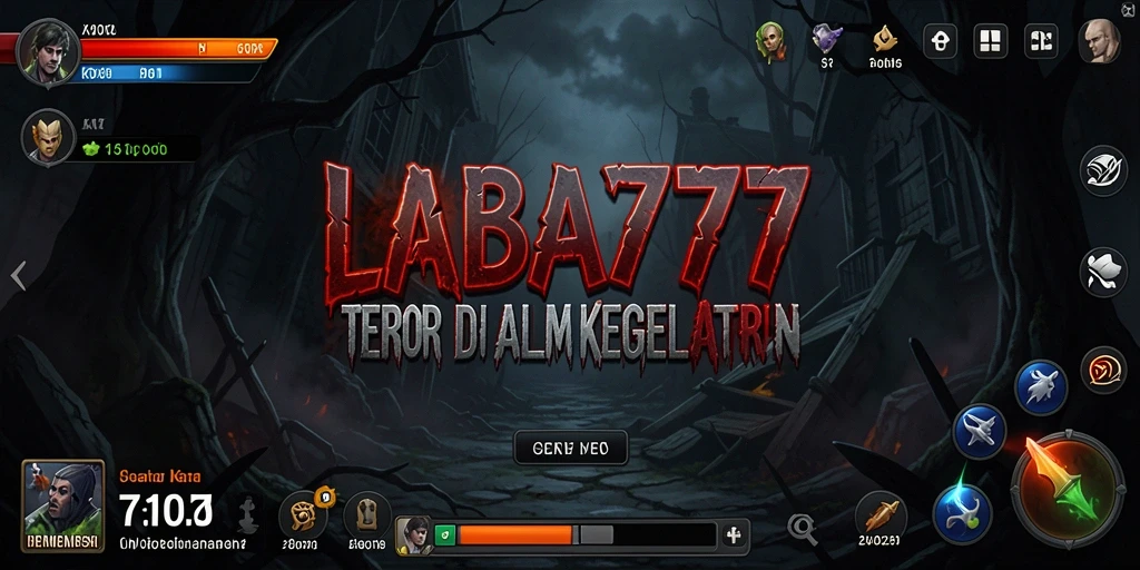 Screenshot gameplay LABA777 menampilkan suasana horor yang mencekam.