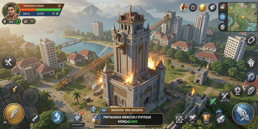 Tampilan gameplay menara pertahanan yang mendebarkan dalam N06.