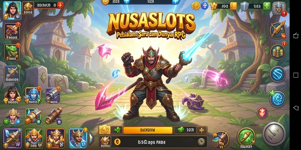 Screenshot NUSASLOTS menunjukkan aksi seru dalam petualangan RPG.