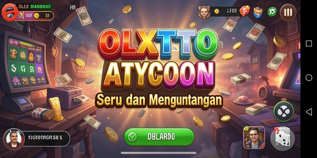 Tampilan menarik dari game Tycoon OLXTOTO dengan aksi membangun bisnis.