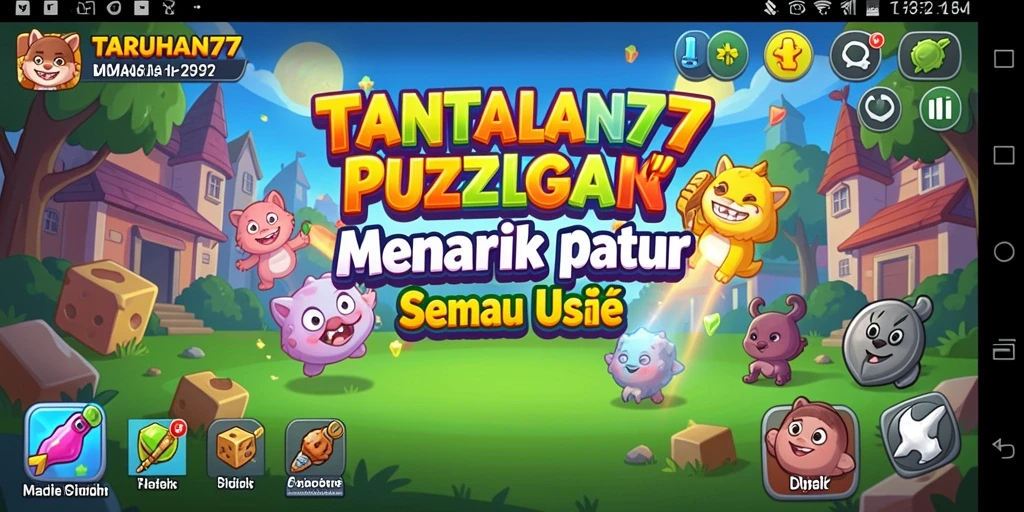 Screenshot gameplay TARUHAN77 yang menunjukkan tantangan puzzle seru.