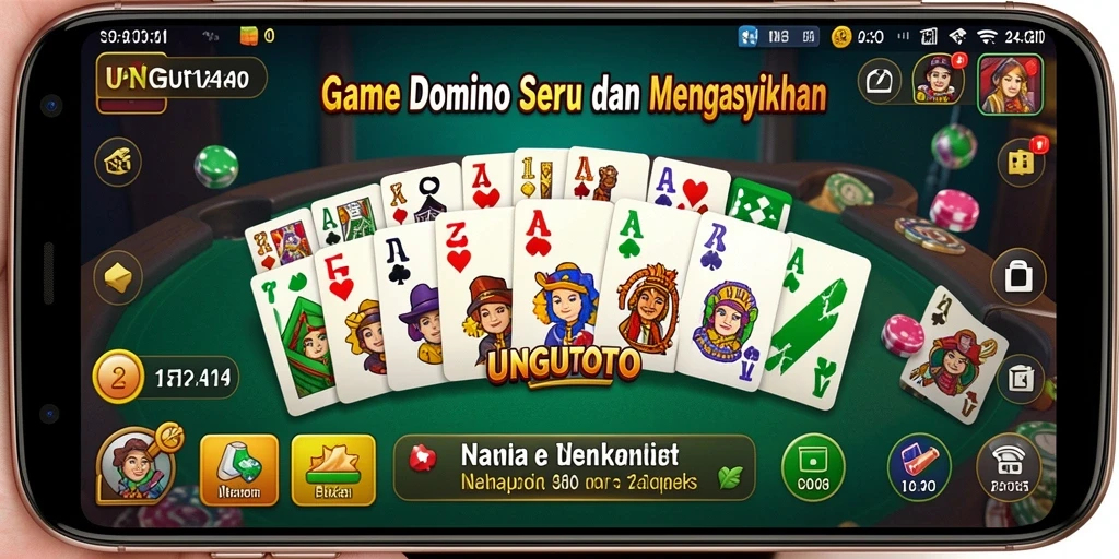 Tampilan gameplay seru UNGUTOTO dengan kartu Domino.