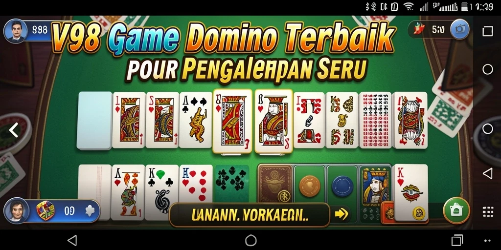 Tampilan menarik dari gameplay Domino V98 yang seru.