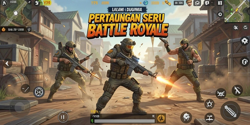 Tampilan seru gameplay Y89 dalam pertarungan Battle Royale.